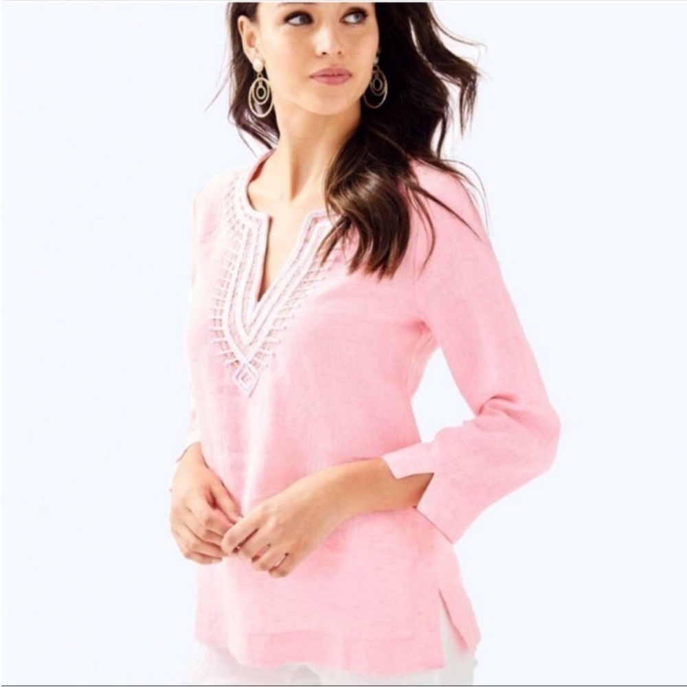 Lilly Pulitzer Linen Amelia Island Tunic EUC